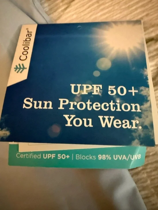 NWT Coolibar Light Blue Womens acropora Scallop Tank top w/built-in bra shirt XL - Picture 5 of 6